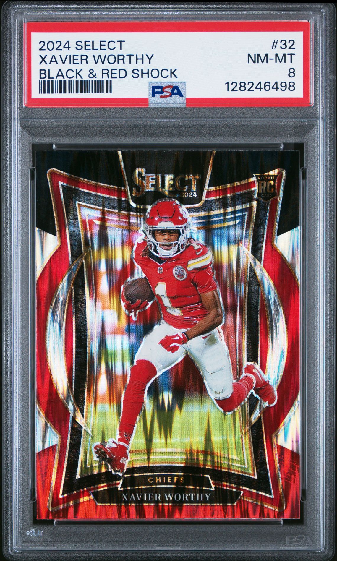 2024 Panini Select Xavier Worthy #32 (Black & Red Shock) Nm-Mt 8 front