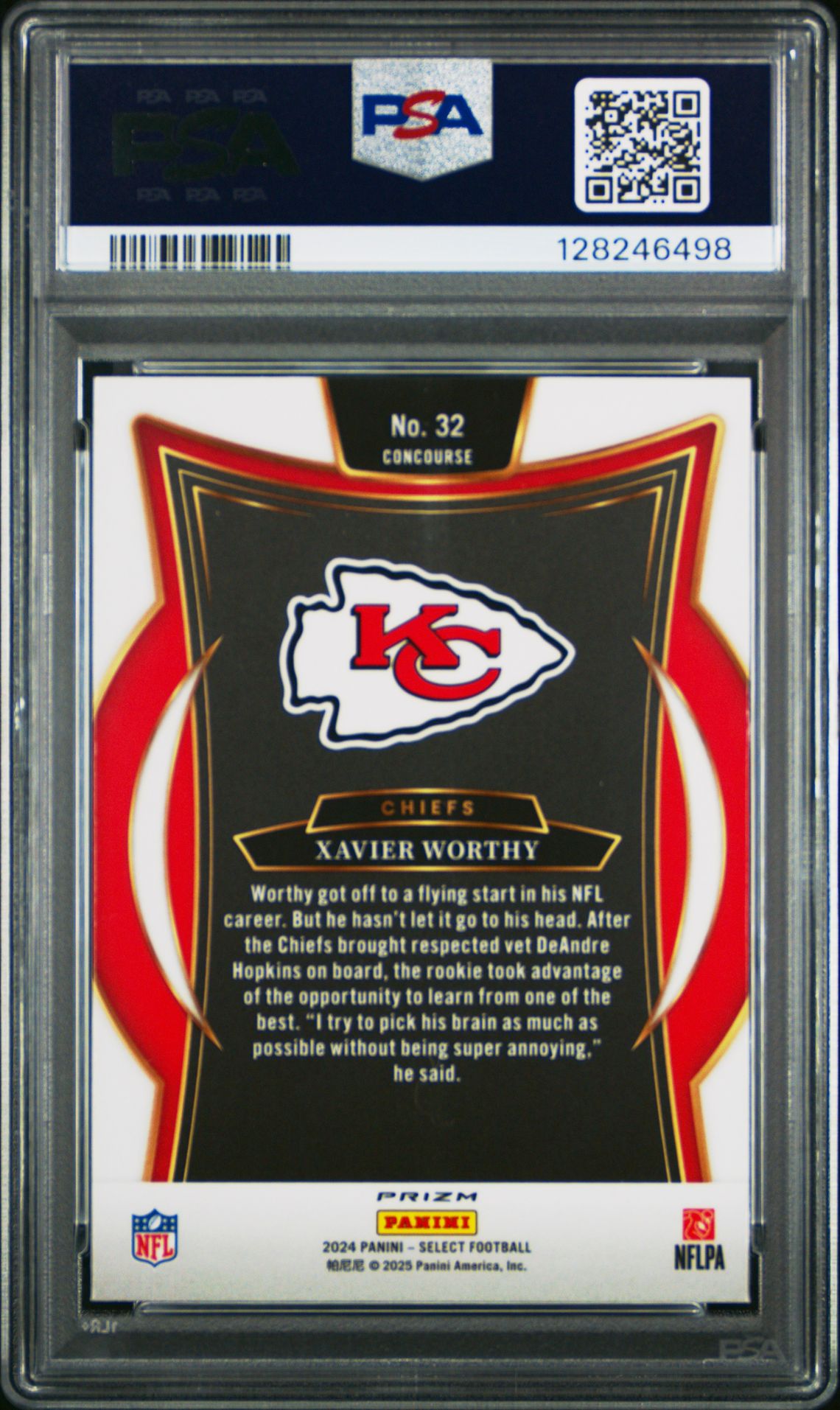 2024 Panini Select Xavier Worthy #32 (Black & Red Shock) Nm-Mt 8 back