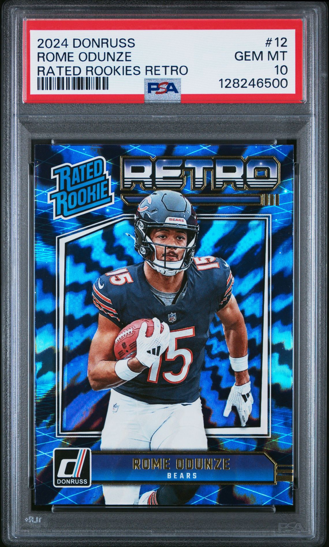 2024 Panini Donruss Rated Rookies Retro Rome Odunze #12 Gem Mt 10 front