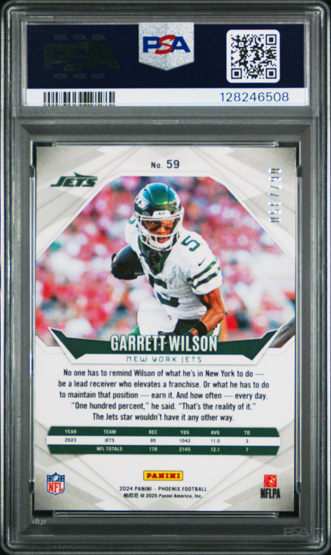 2024 Panini Phoenix Garrett Wilson #59 (Fireburst) Mint 9 back