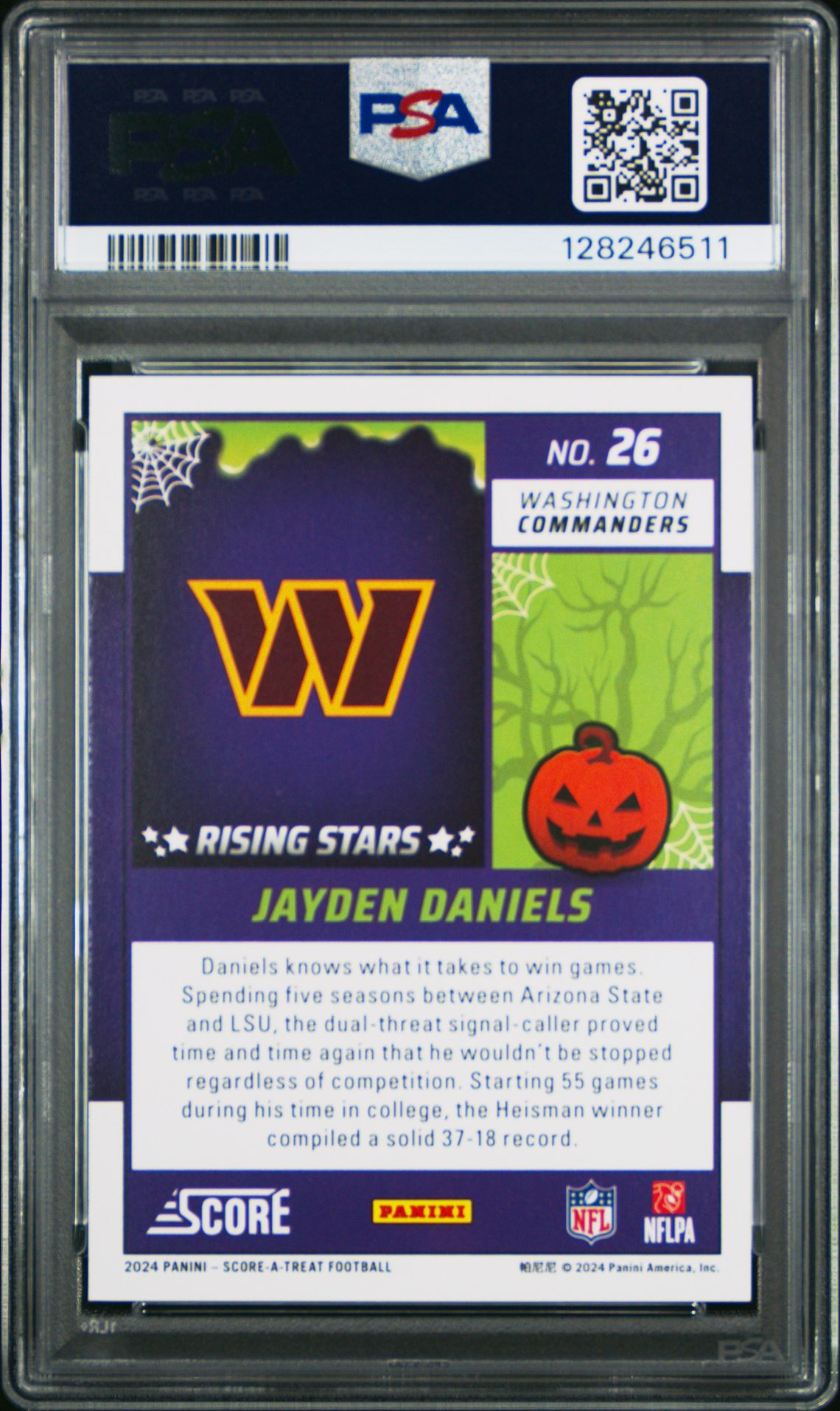 2024 Panini Score-A-Treat Rising Stars Jayden Daniels #26 (Rising Stars-Bats) Mint 9 back