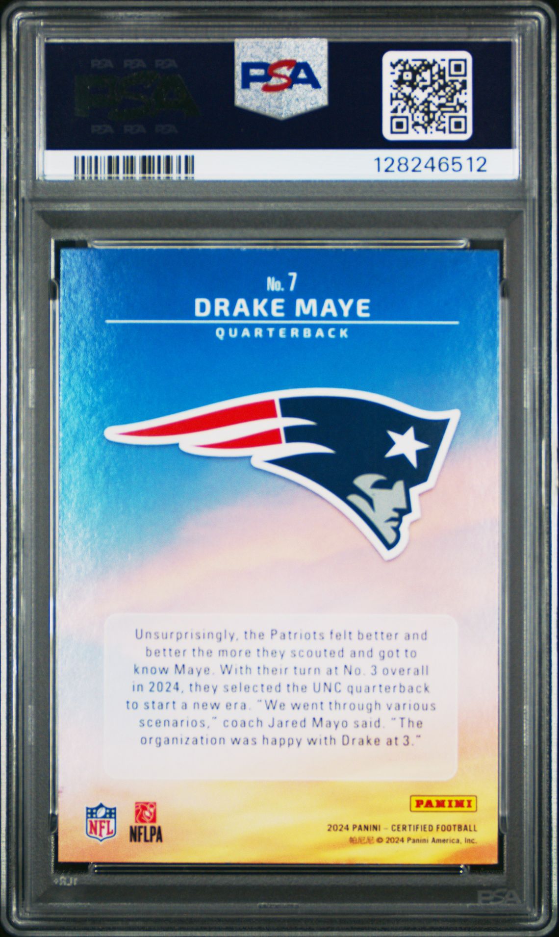 2024 Panini Certified Franchise Foundations Drake Maye #7 Mint 9 back