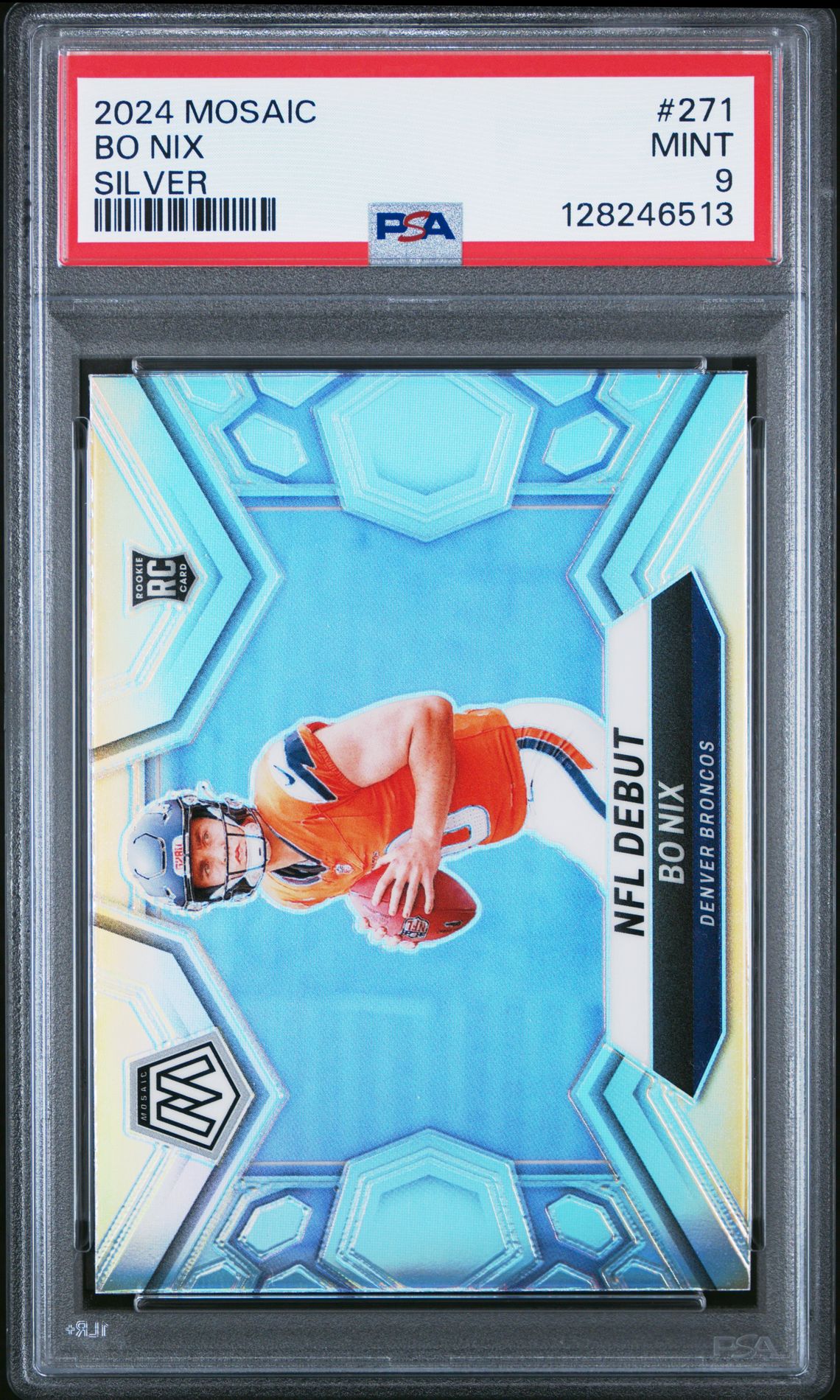 2024 Panini Mosaic Bo Nix #271 (Silver) Mint 9 front