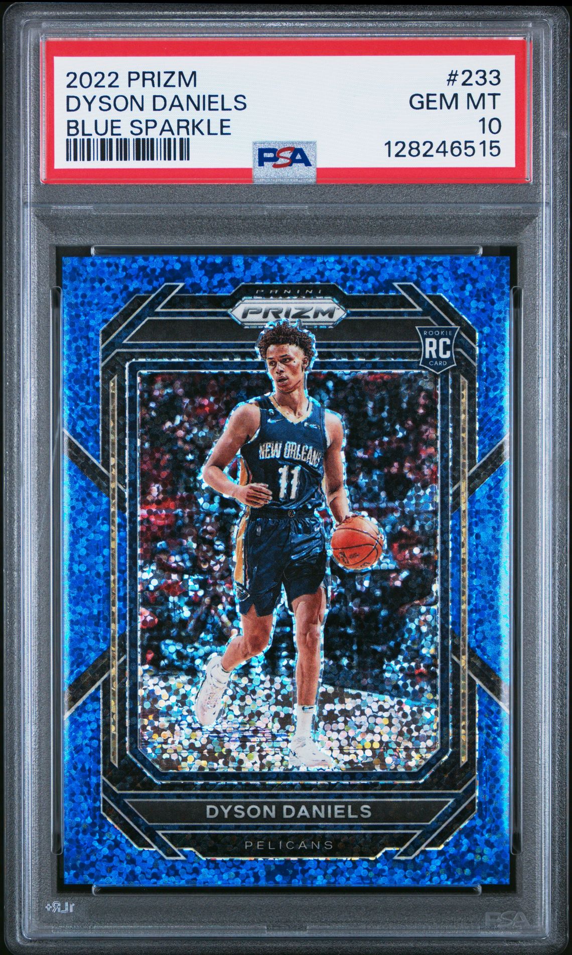 2022 Panini Prizm Dyson Daniels #233 (Blue Sparkle) Gem Mt 10 front