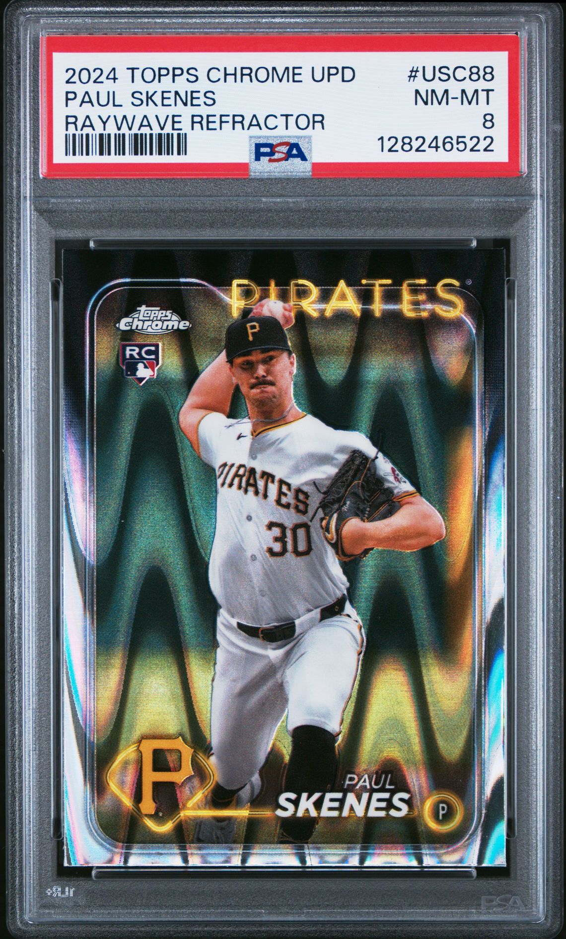 2024 Topps Chrome Update Paul Skenes #Usc88 (Raywave Refractor) Nm-Mt 8 front