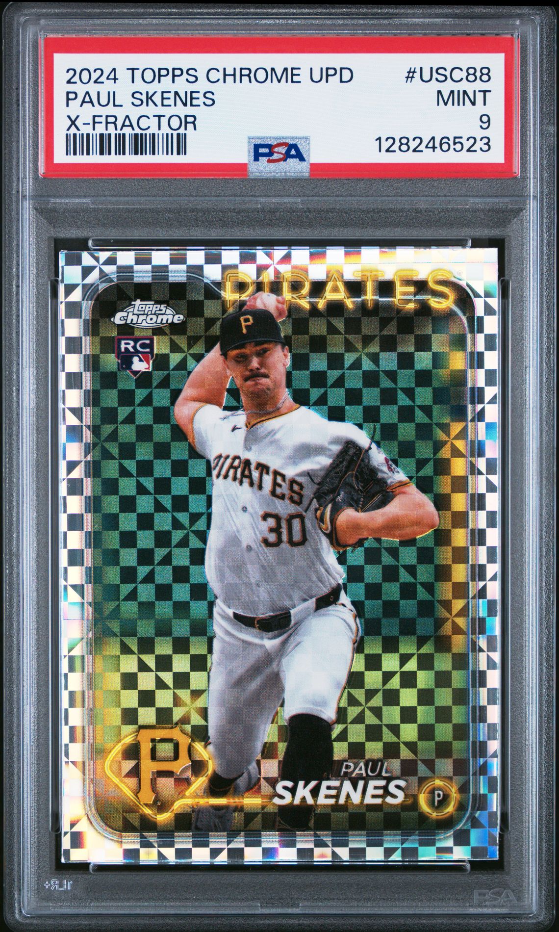 2024 Topps Chrome Update Paul Skenes #Usc88 (X-Fractor) Mint 9 front