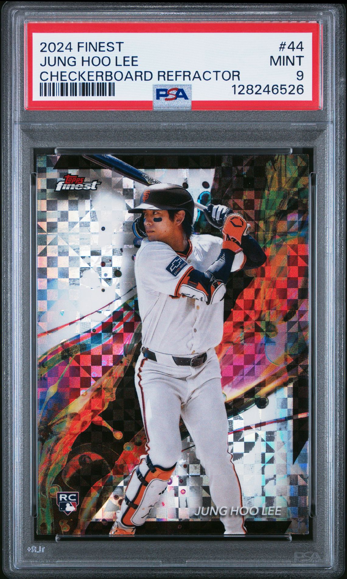 2024 Topps Finest Jung Hoo Lee #44 (Checkerboard Refractor) Mint 9 front