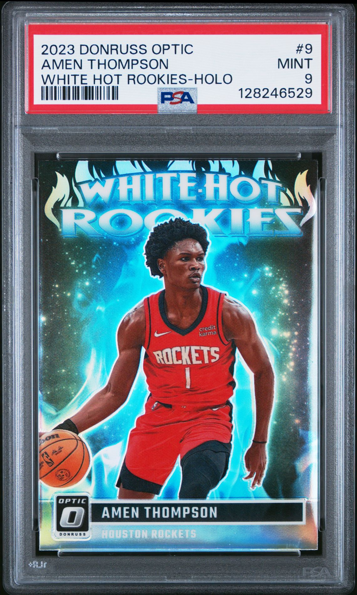 2023 Panini Donruss Optic White Hot Rookies Amen Thompson #9 (White Hot Rookies-Holo) Mint 9 front