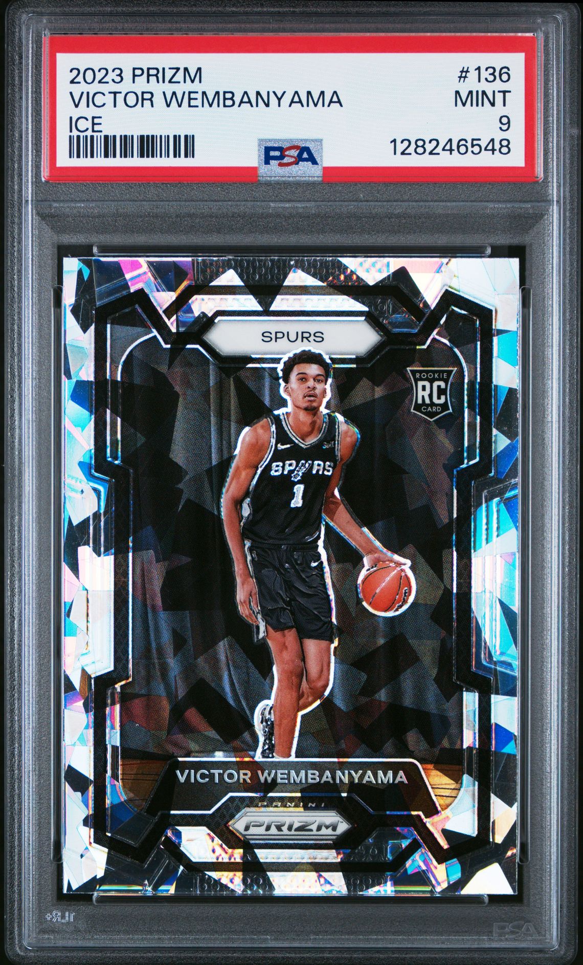 2023 Panini Prizm Victor Wembanyama #136 (Ice) Mint 9 front