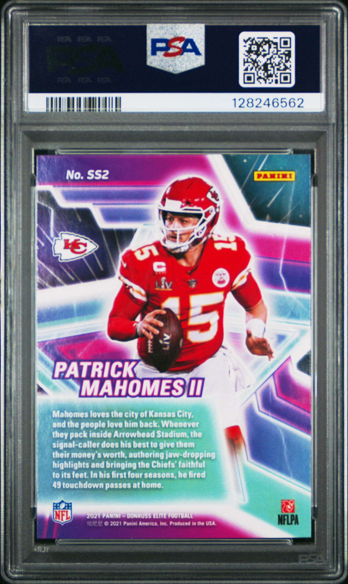 2021 Panini Donruss Elite Star Status Patrick Mahomes Ii #Ss2 (Star Status-Green) Gem Mt 10 back