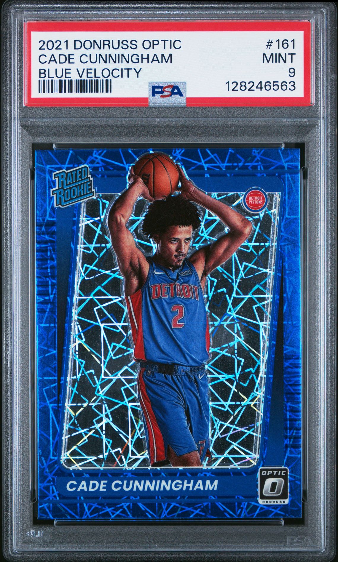 2021 Panini Donruss Optic Cade Cunningham #161 (Blue Velocity) Mint 9 front