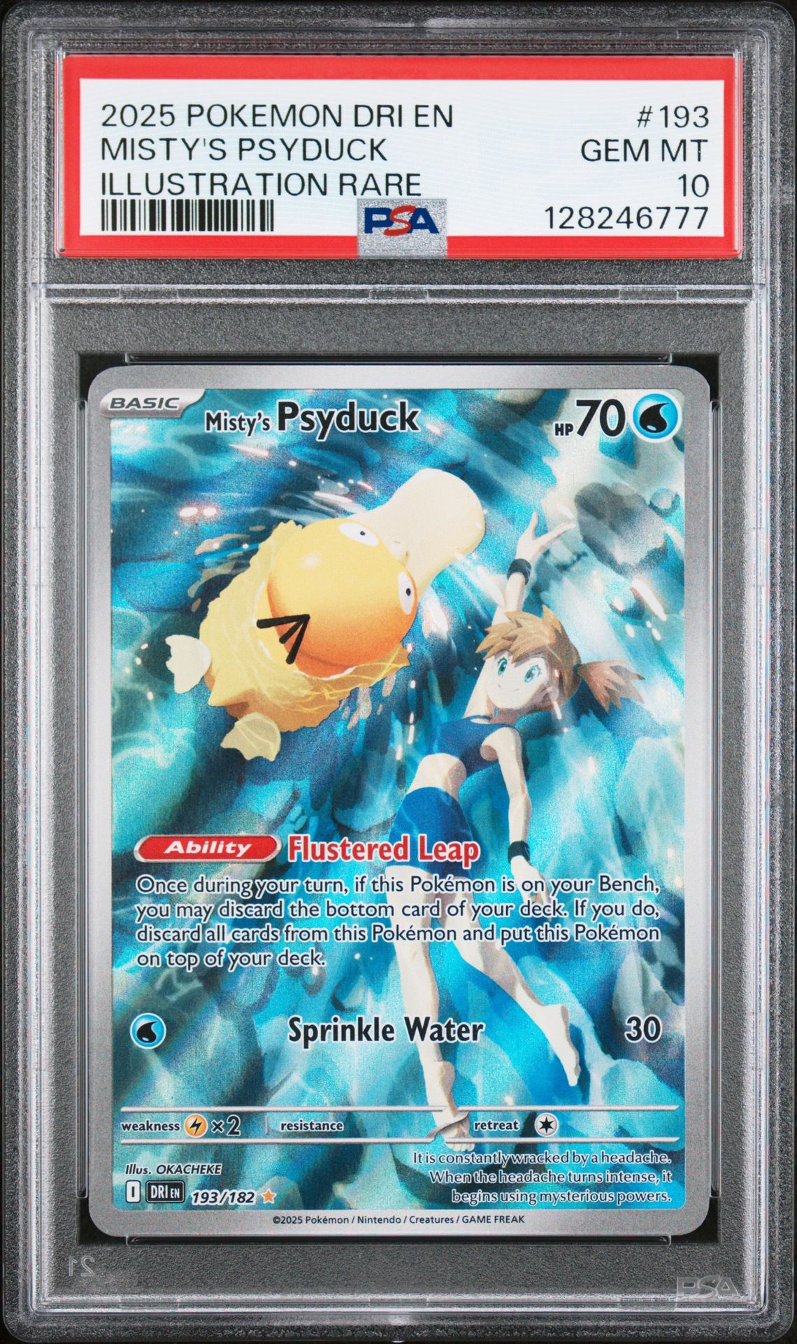2025 Pokemon Dri En-Destined Rivals Misty's Psyduck #193 (Illustration Rare) Gem Mt 10 front