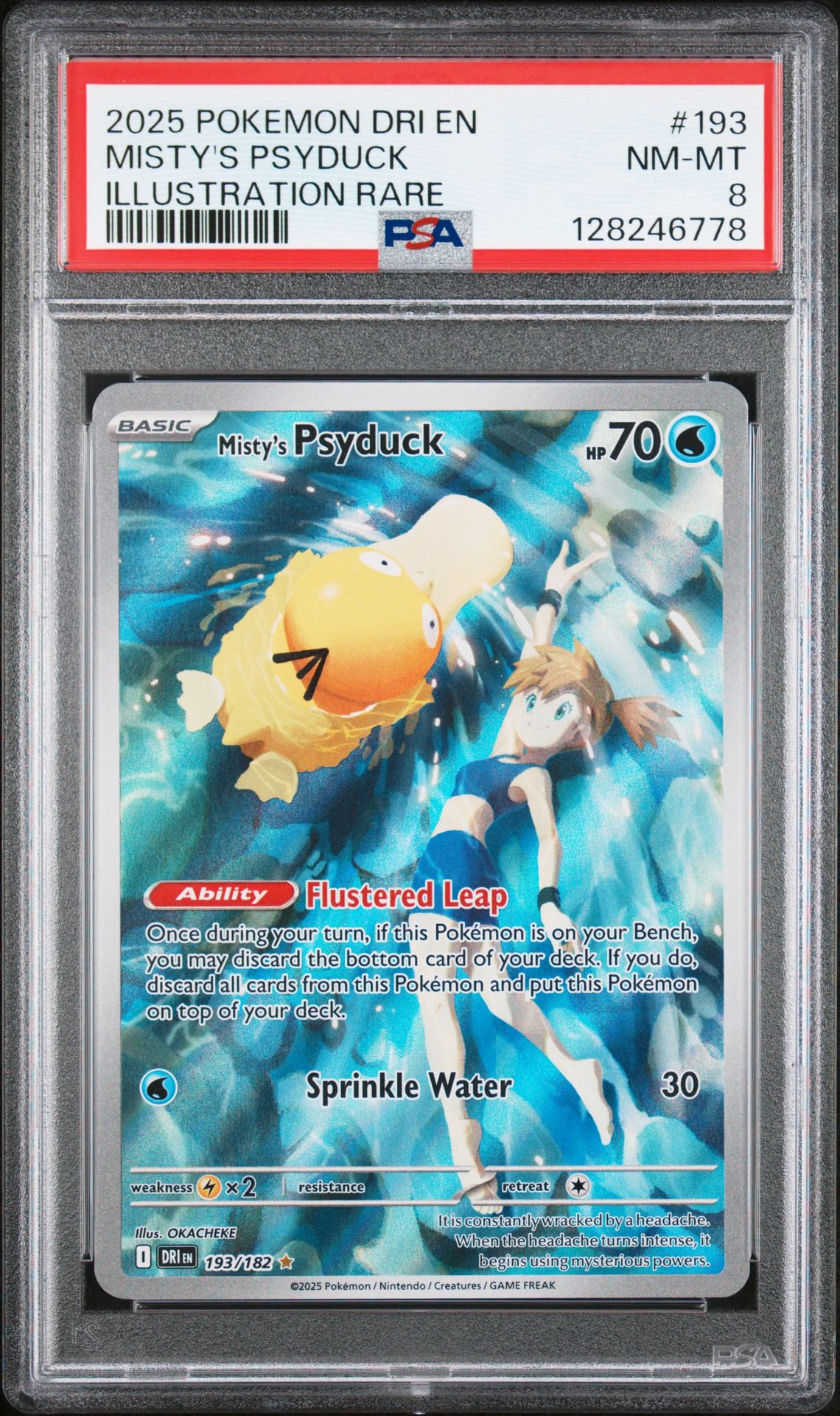 2025 Pokemon Dri En-Destined Rivals Misty's Psyduck #193 (Illustration Rare) Nm-Mt 8 front
