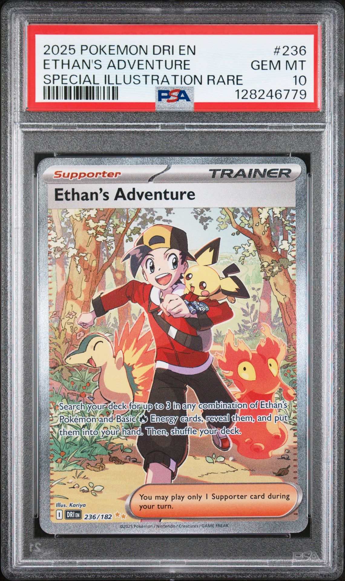 2025 Pokemon Dri En-Destined Rivals Ethan's Adventure #236 (Special Illustration Rare) Gem Mt 10 front