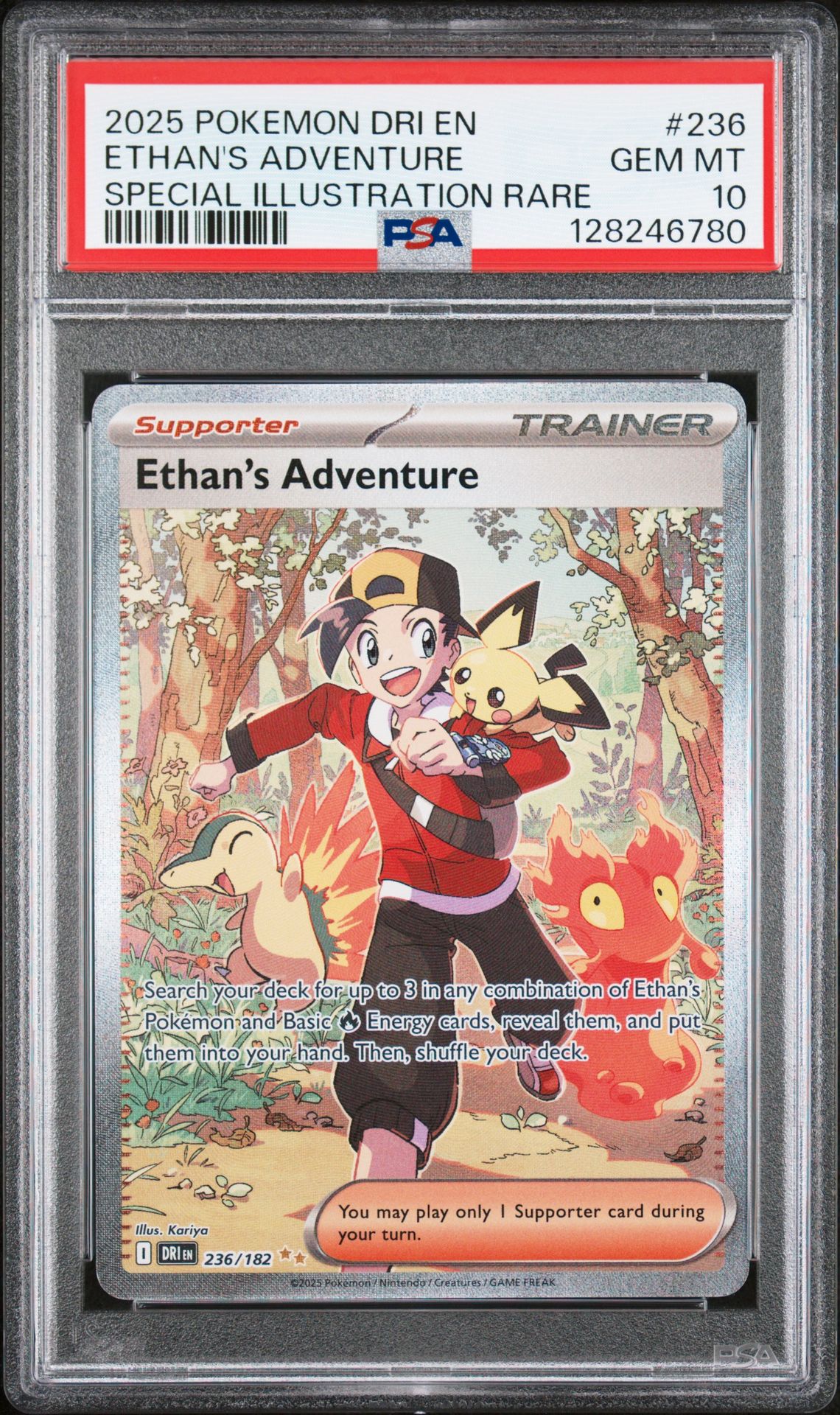 2025 Pokemon Dri En-Destined Rivals Ethan's Adventure #236 (Special Illustration Rare) Gem Mt 10 front