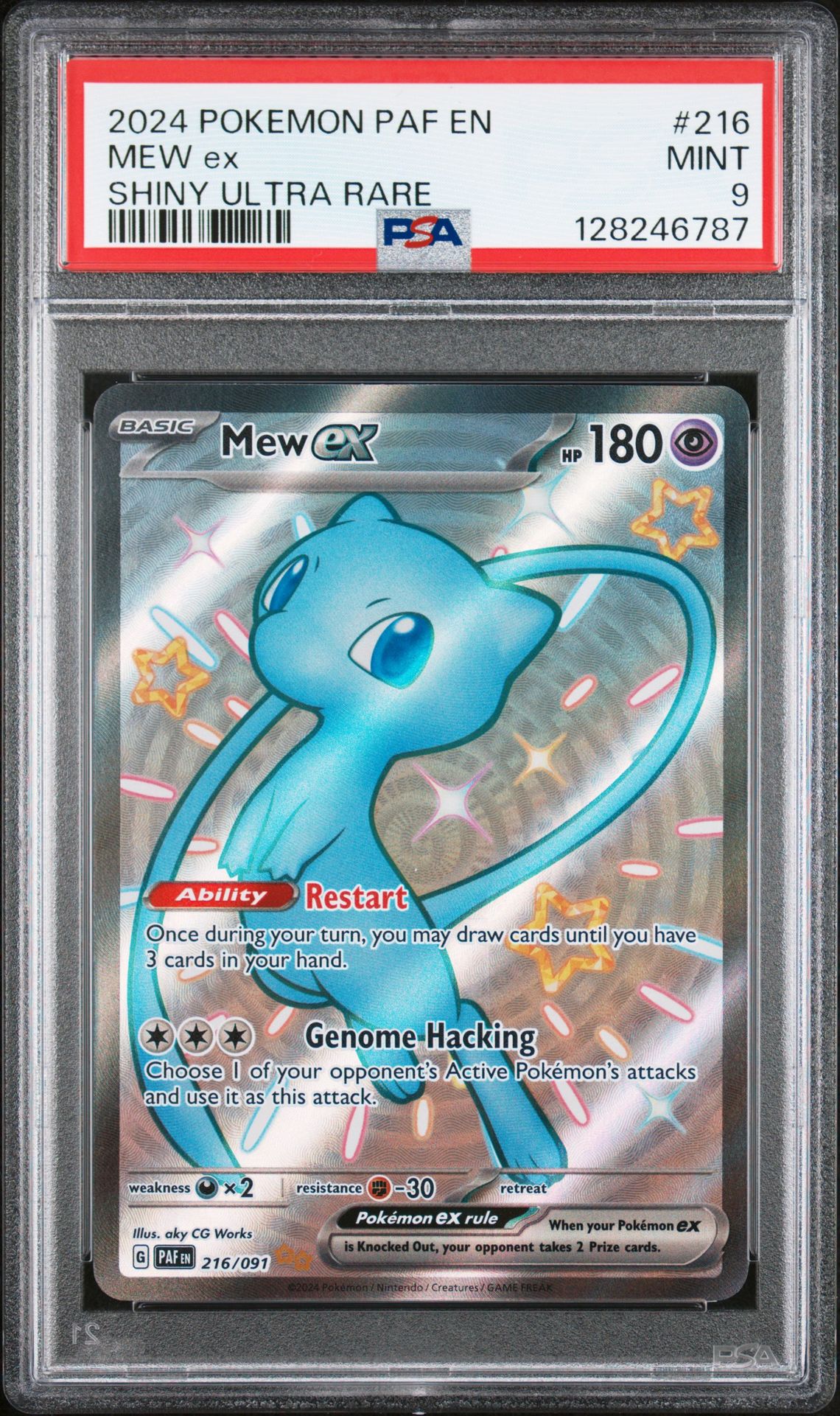 2024 Pokemon Paf En-Paldean Fates Mew Ex #216 (Shiny Ultra Rare) Mint 9 front
