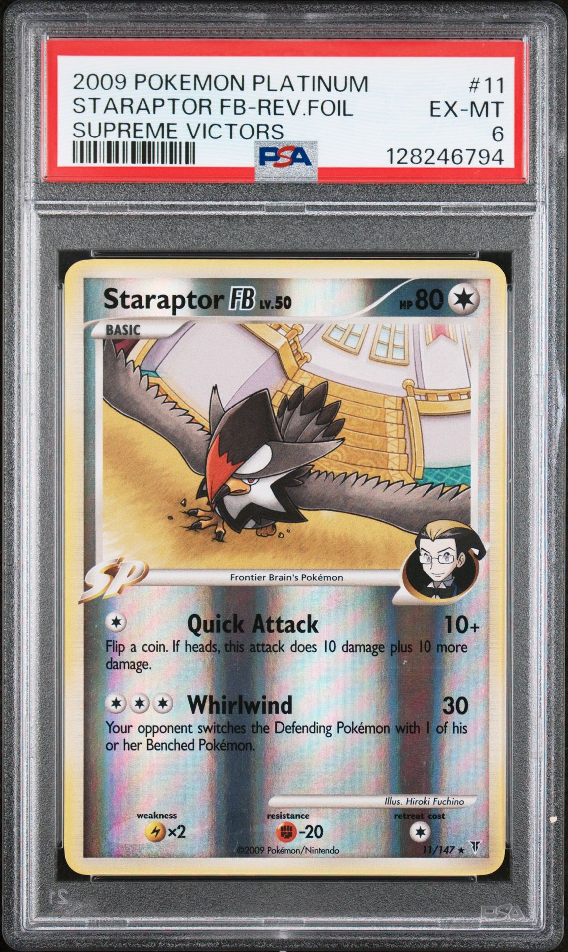2009 Pokemon Platinum Supreme Victors Staraptor Fb-Rev.foil #11 (Supreme Victors) Ex-Mt 6 front