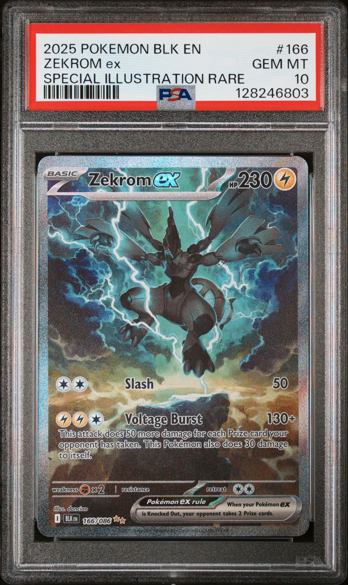 2025 Pokemon Blk En-Black Bolt Zekrom Ex #166 (Special Illustration Rare) Gem Mt 10 front