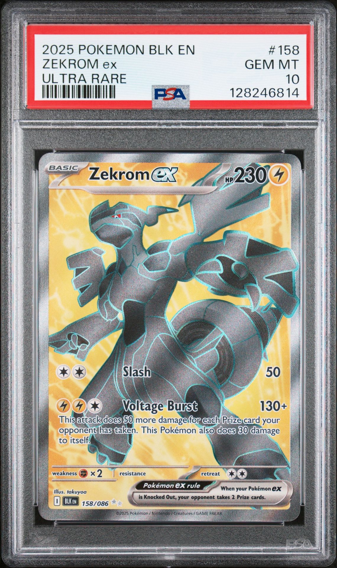 2025 Pokemon Black Bolt ULTRA RARE #158 Zekrom front