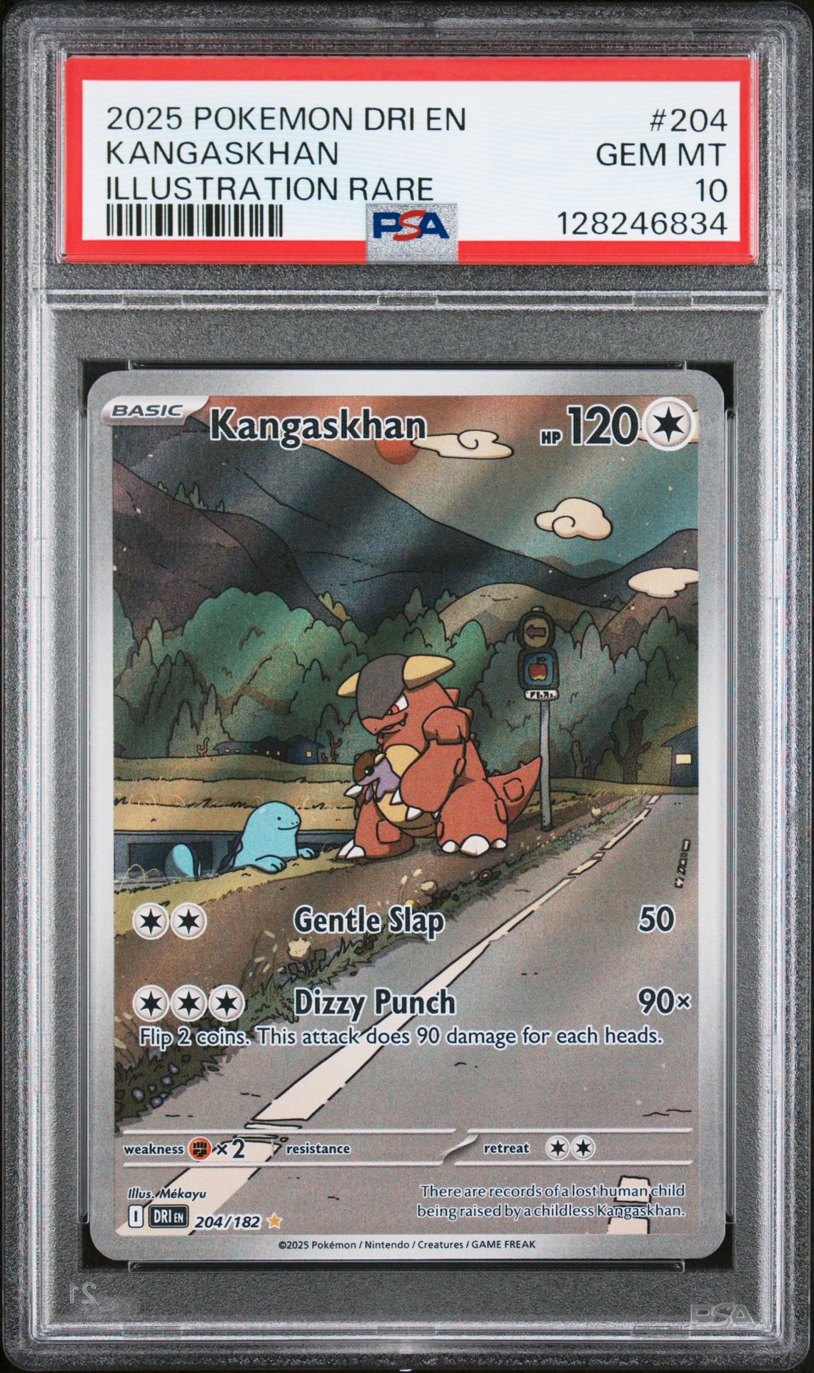 2025 Pokemon Dri En-Destined Rivals Kangaskhan #204 (Illustration Rare) Gem Mt 10 front