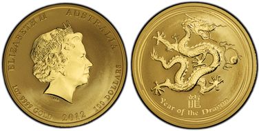 2012-P $100 Year of the Dragon Au MS70