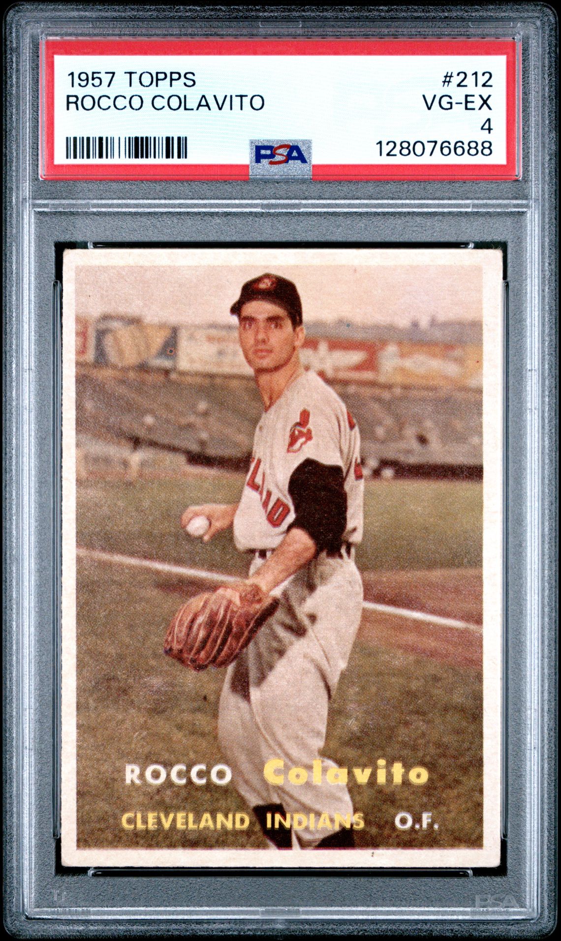 1957 Topps Rocco Colavito #212 Vg-Ex 4 front