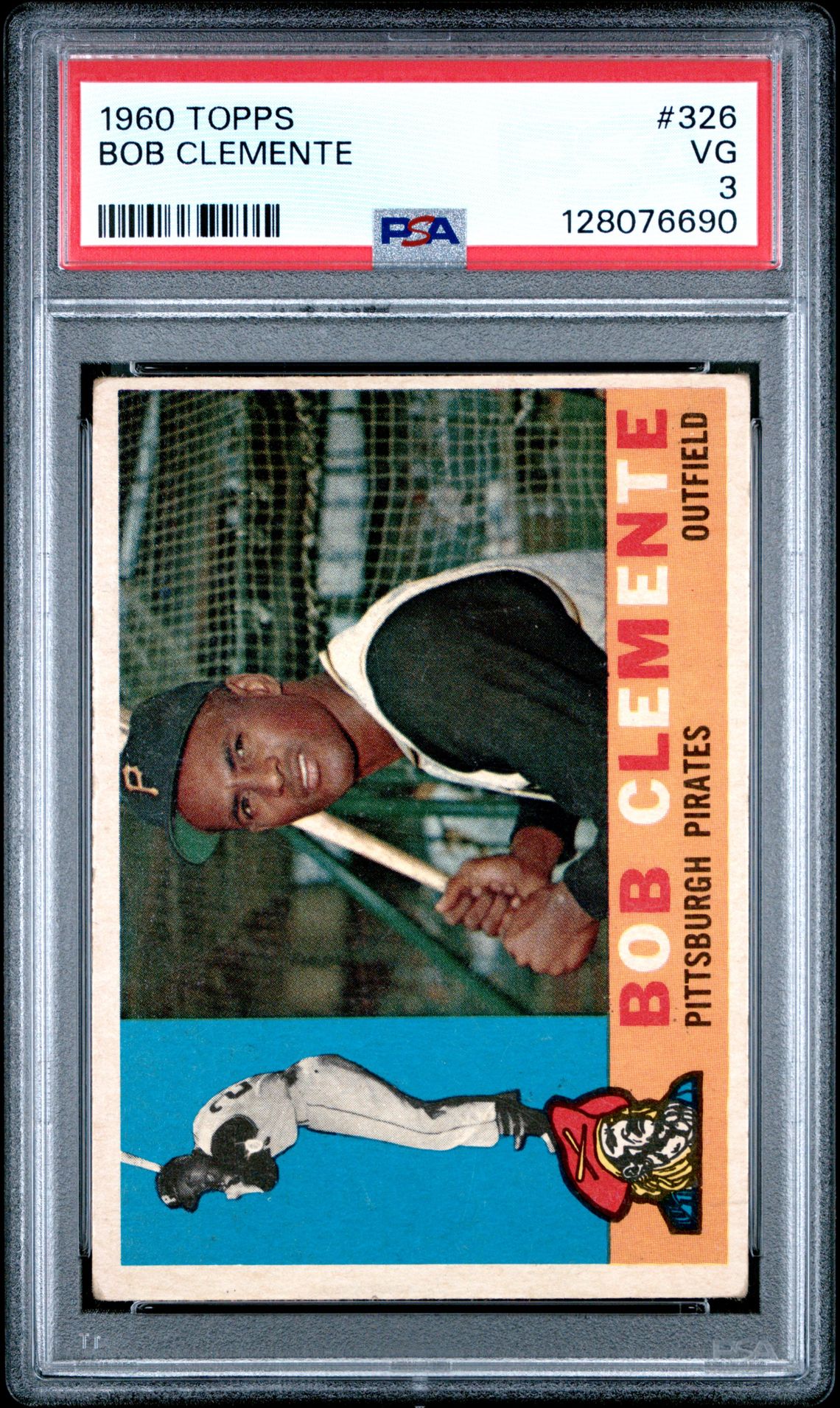 1960 Topps Bob Clemente #326 Vg 3 front
