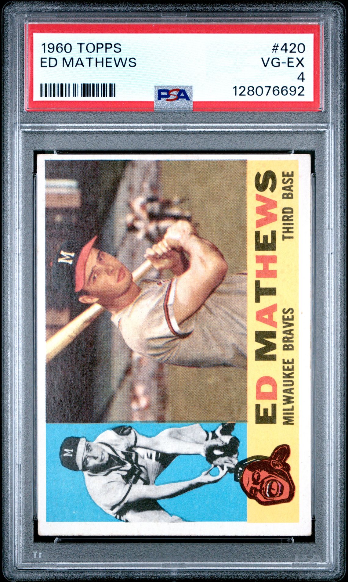 1960 Topps Ed Mathews #420 Vg-Ex 4 front