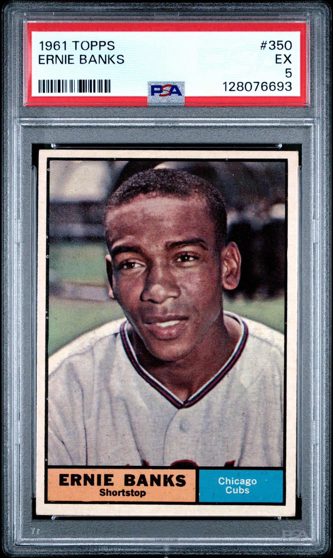 1961 Topps Ernie Banks #350 Ex 5 front