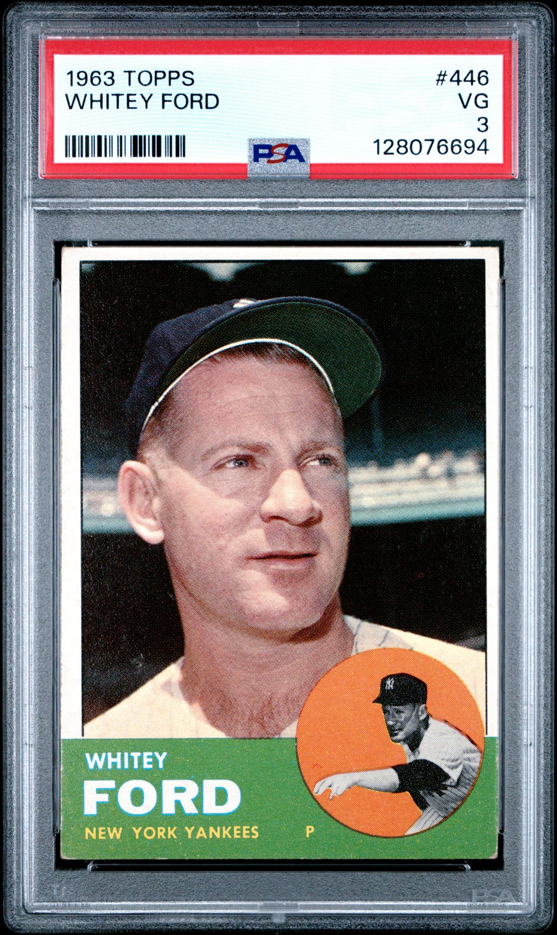 1963 Topps Whitey Ford #446 Vg 3 front