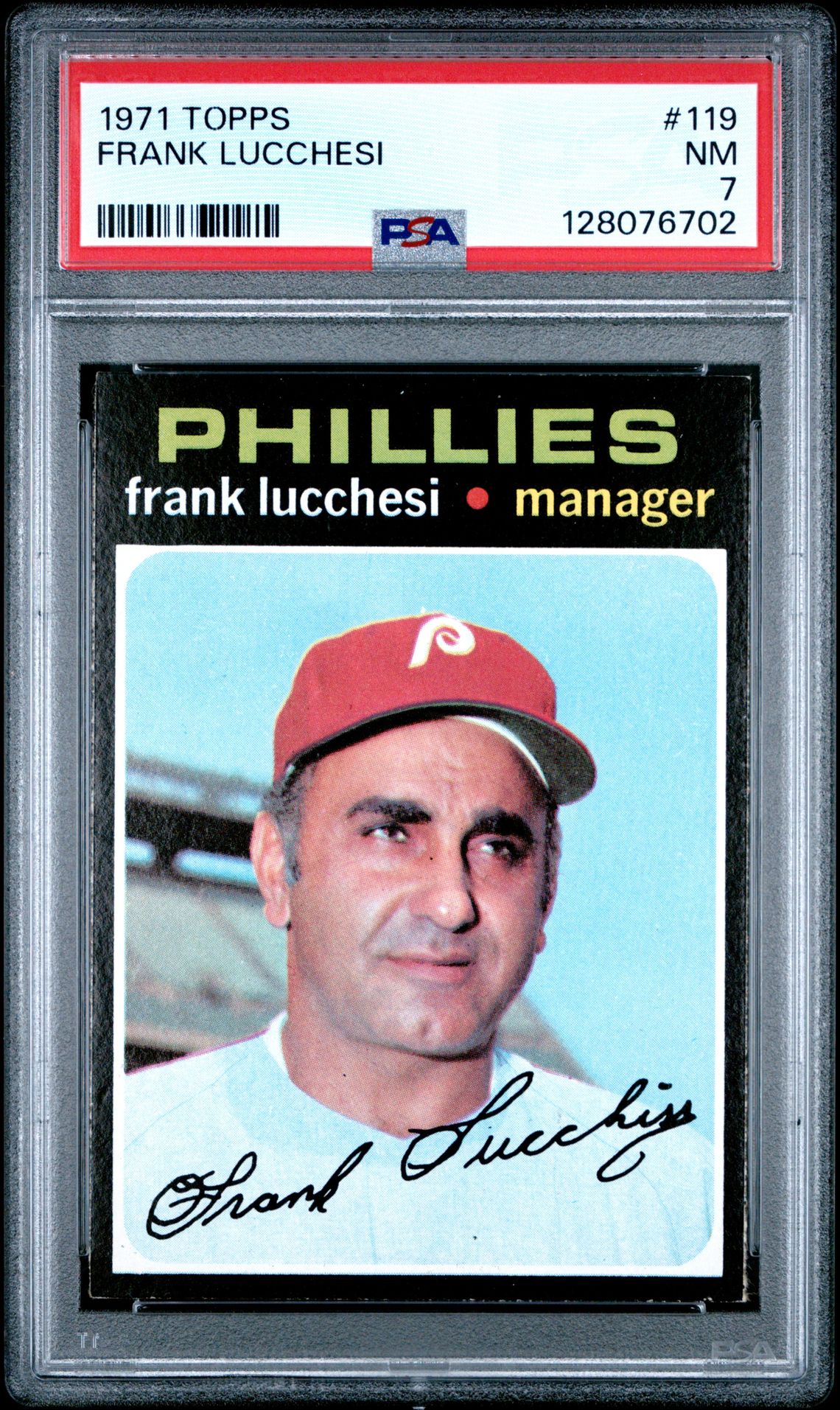 1971 Topps Frank Lucchesi #119 Nm 7 front