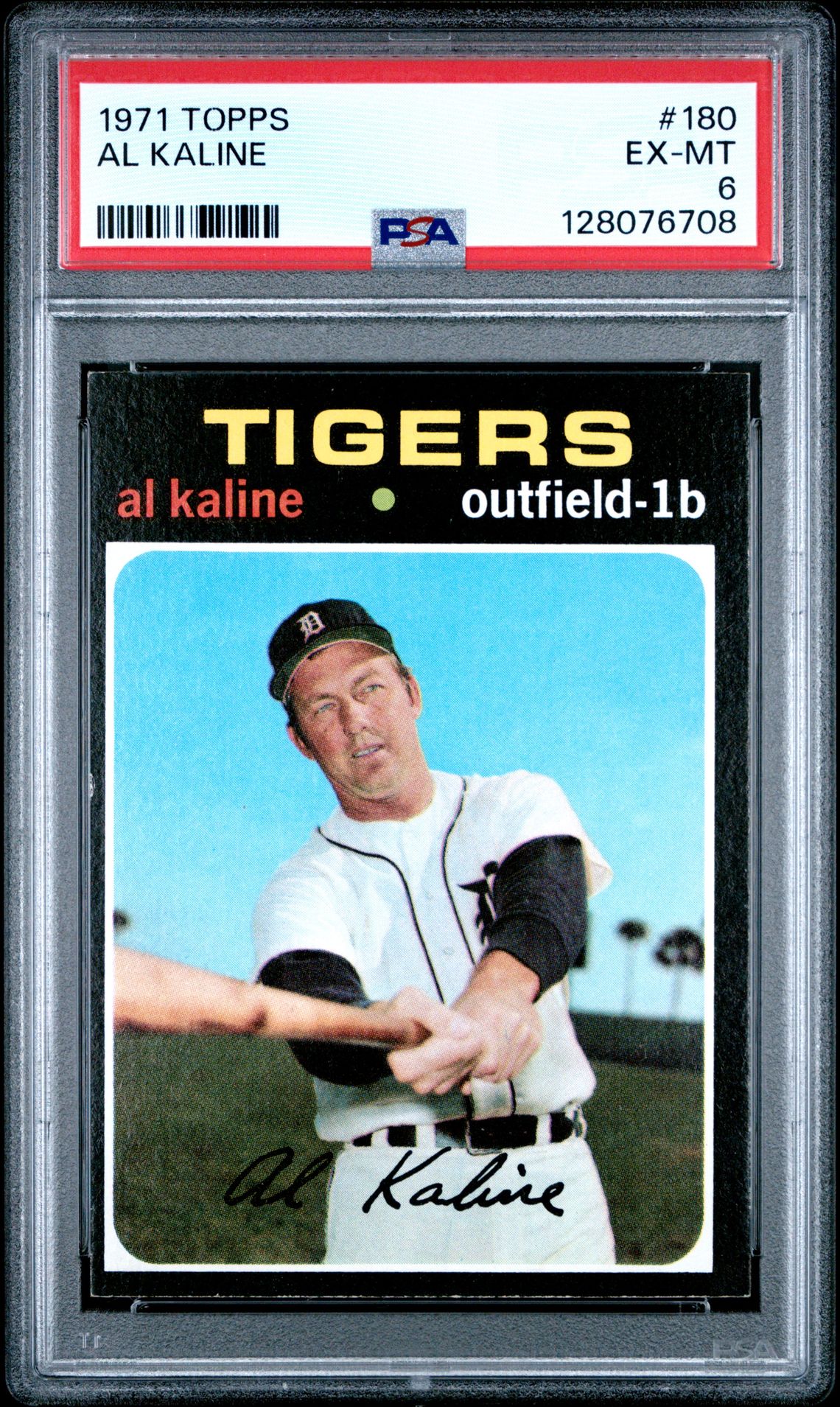 1971 Topps Al Kaline #180 Ex-Mt 6 front