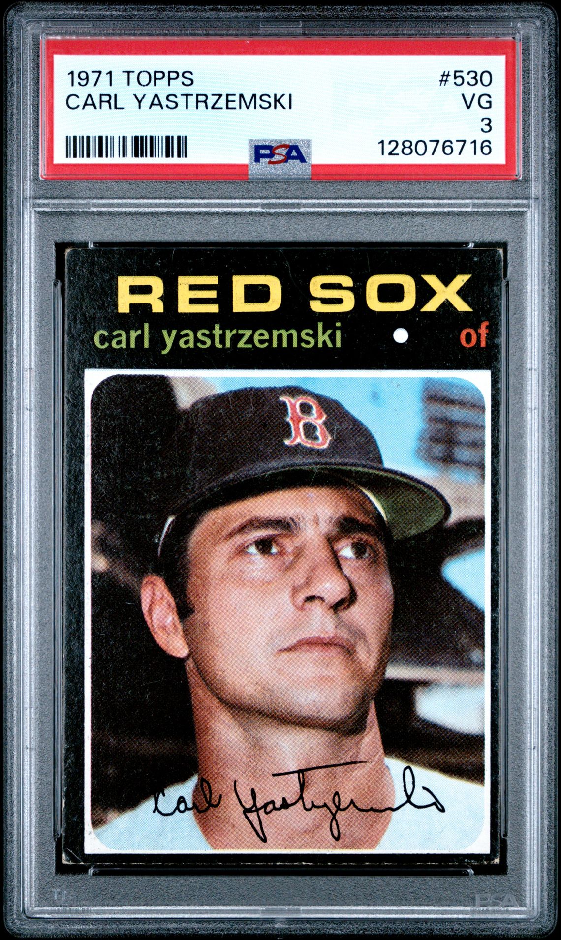 1971 Topps Carl Yastrzemski #530 Vg 3 front