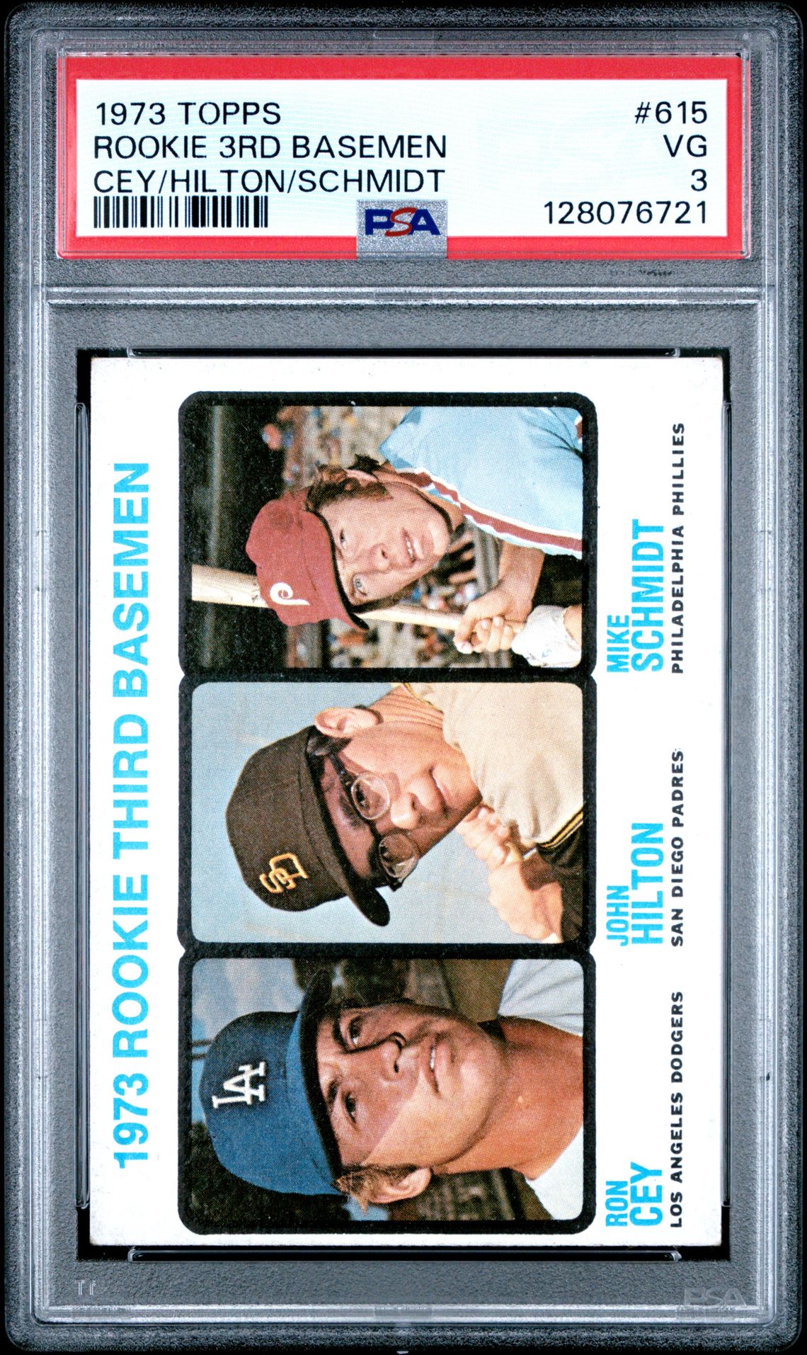 1973 Topps Rookie 3Rd Basemen #615 (Cey/Hilton/Schmidt) Vg 3 front