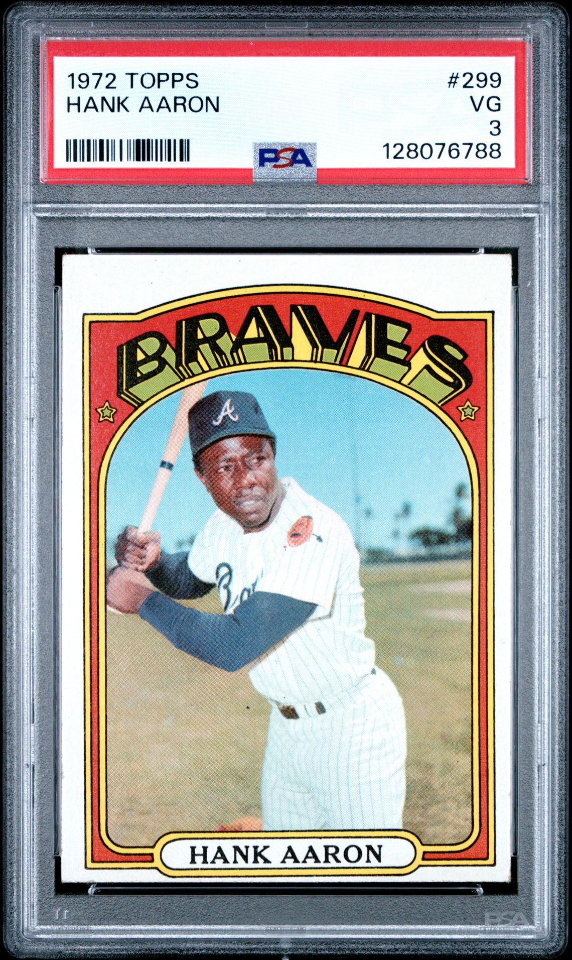 1972 Topps Hank Aaron #299 Vg 3 front