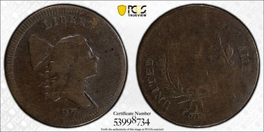 1797 1/2C Centered Head, Plain Edge AG3BN