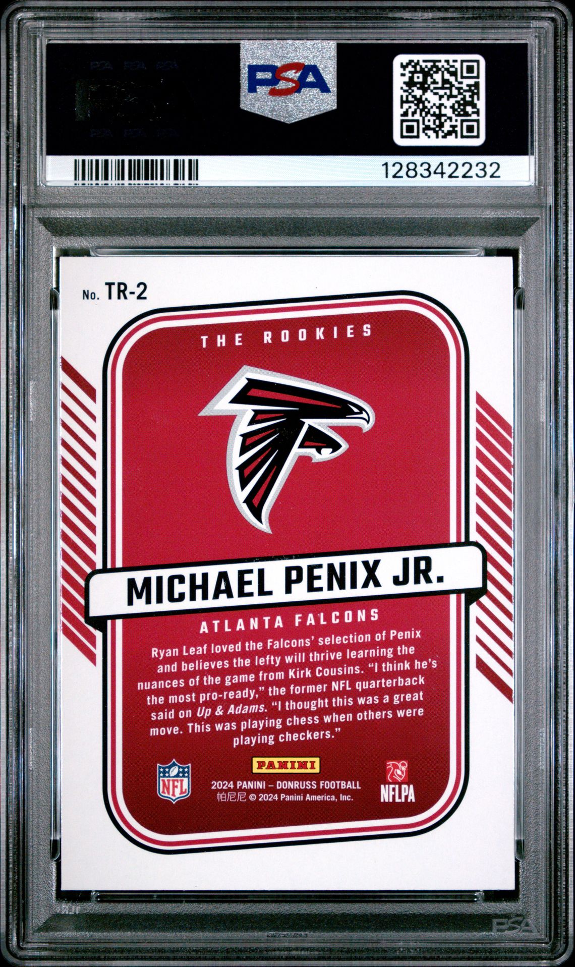 2024 Panini Donruss The Rookies Michael Penix Jr. #Tr2 Gem Mt 10 back
