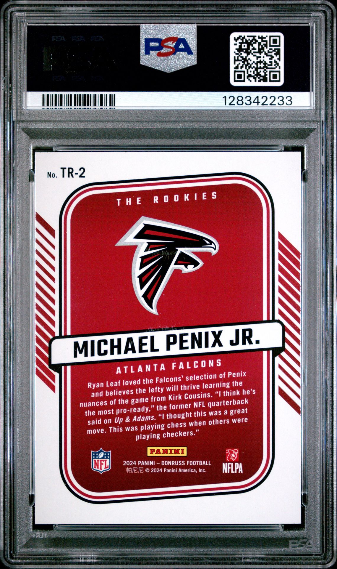 2024 Panini Donruss The Rookies Michael Penix Jr. #Tr2 Gem Mt 10 back