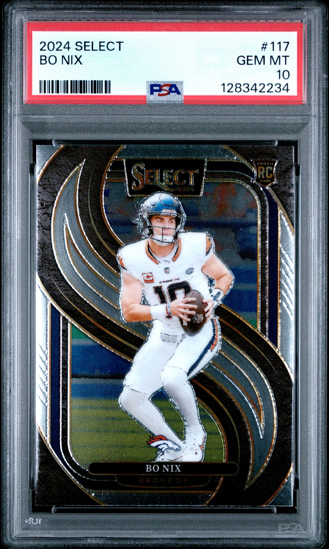 2024 Panini Select Bo Nix #117 Gem Mt 10 front