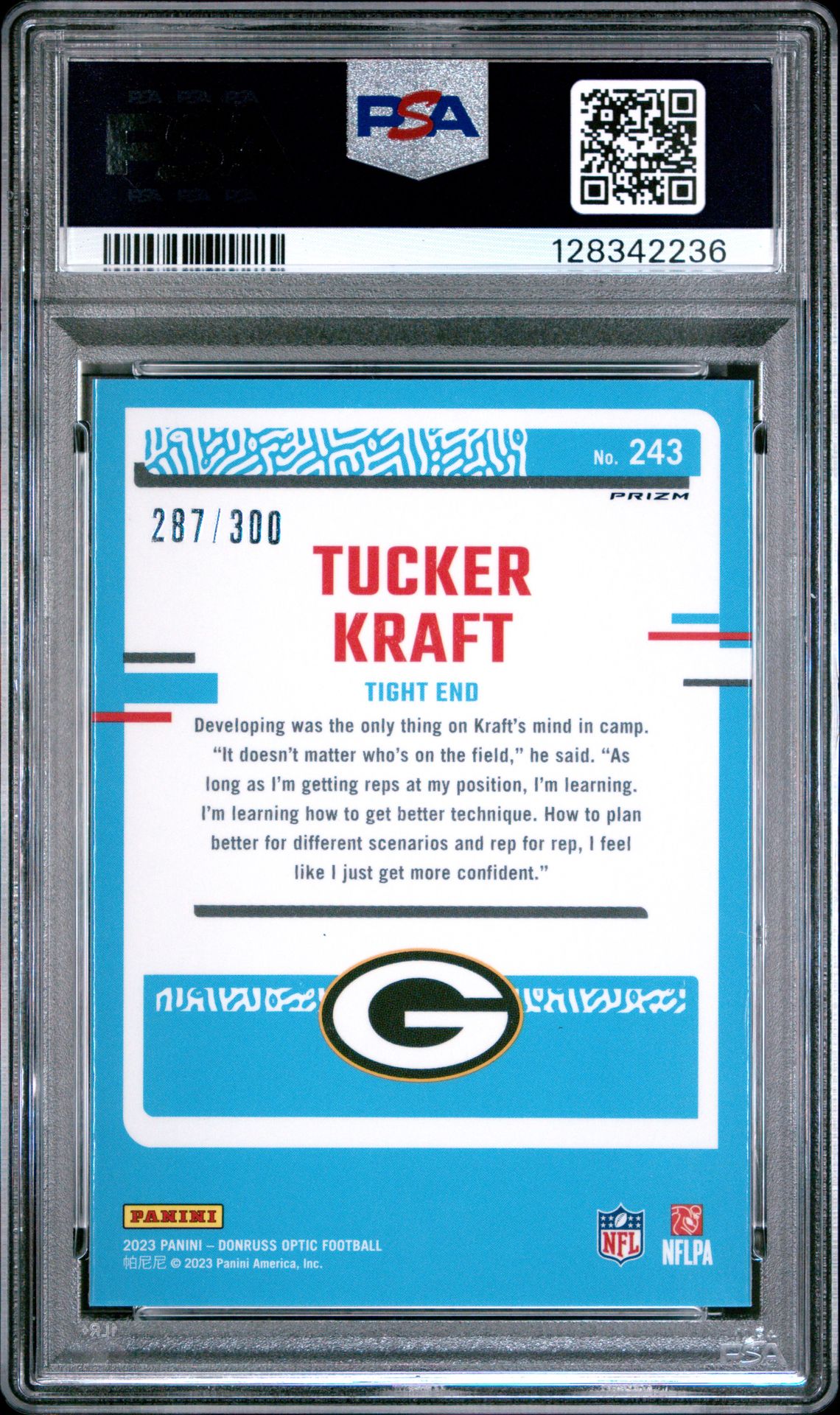 2023 Panini Donruss Optic Tucker Kraft #243 (Wave) Gem Mt 10 back