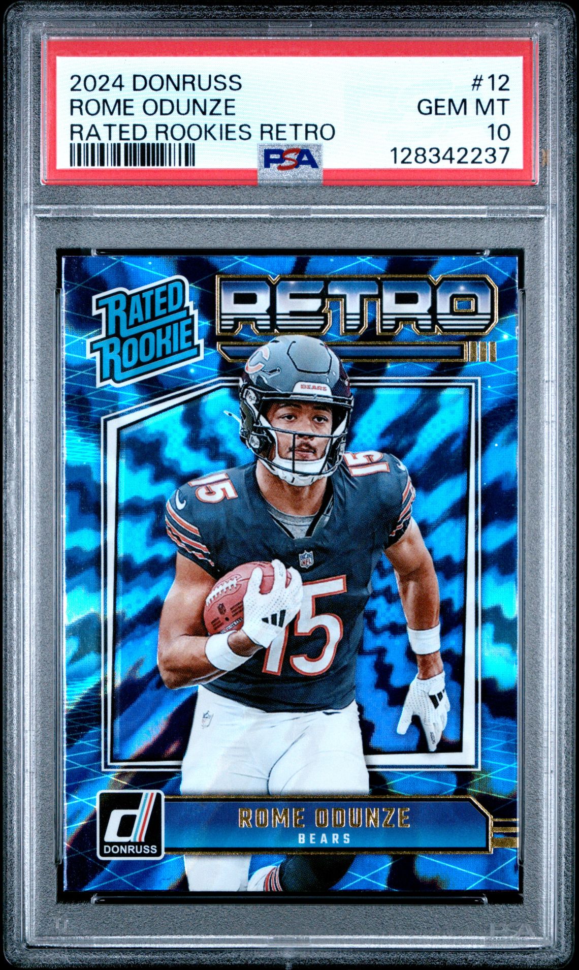 2024 Panini Donruss Rated Rookies Retro Rome Odunze #12 Gem Mt 10 front