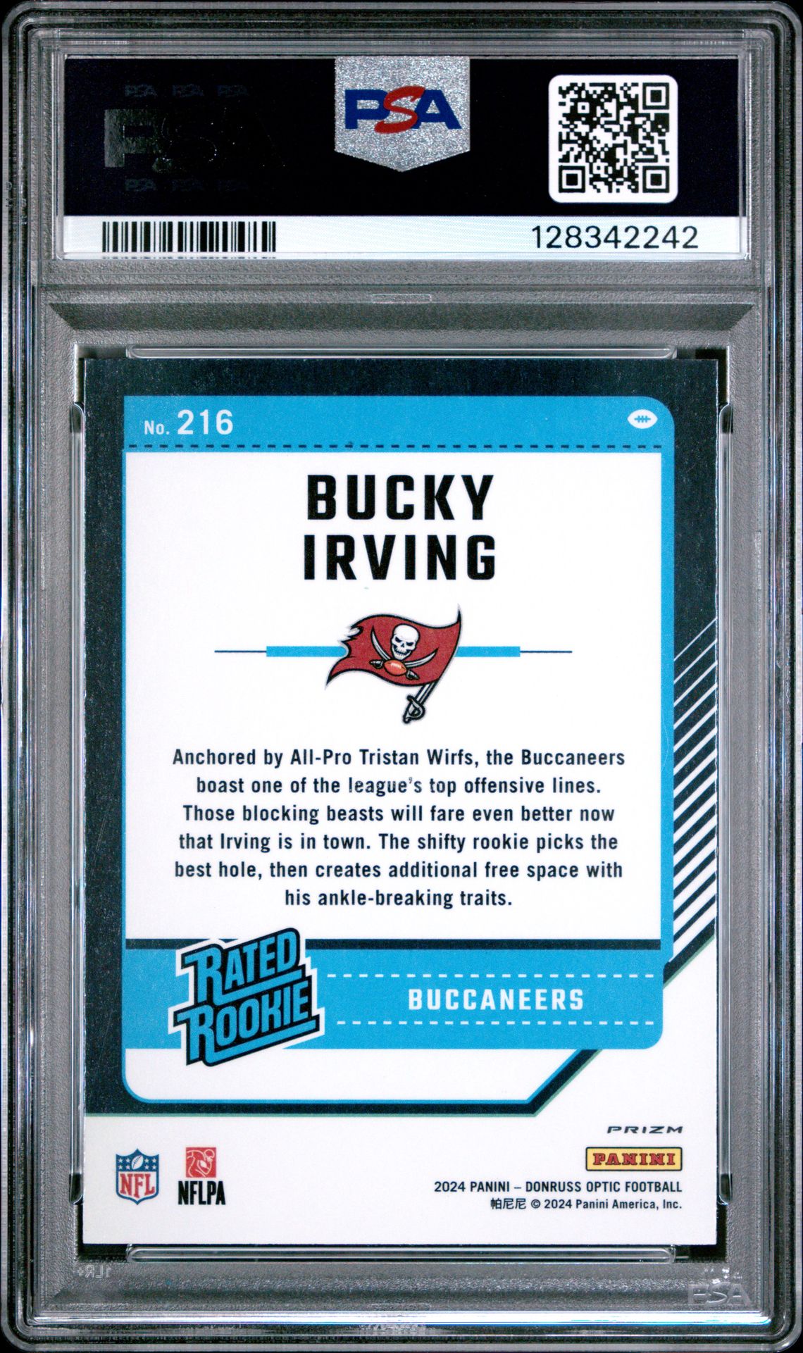 2024 Panini Donruss Optic Bucky Irving #216 (Green Velocity) Gem Mt 10 back