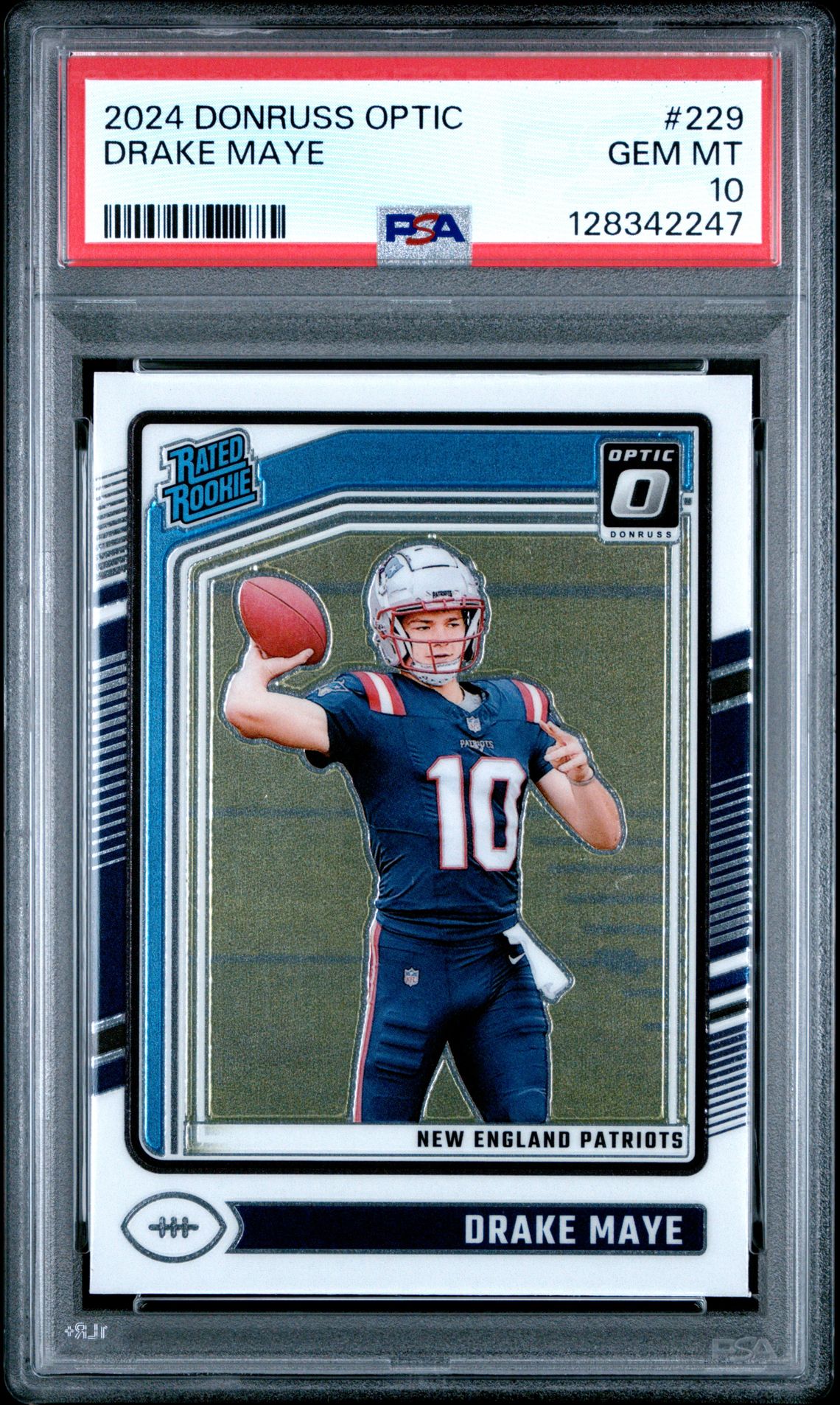 2024 Panini Donruss Optic Drake Maye #229 Gem Mt 10 front