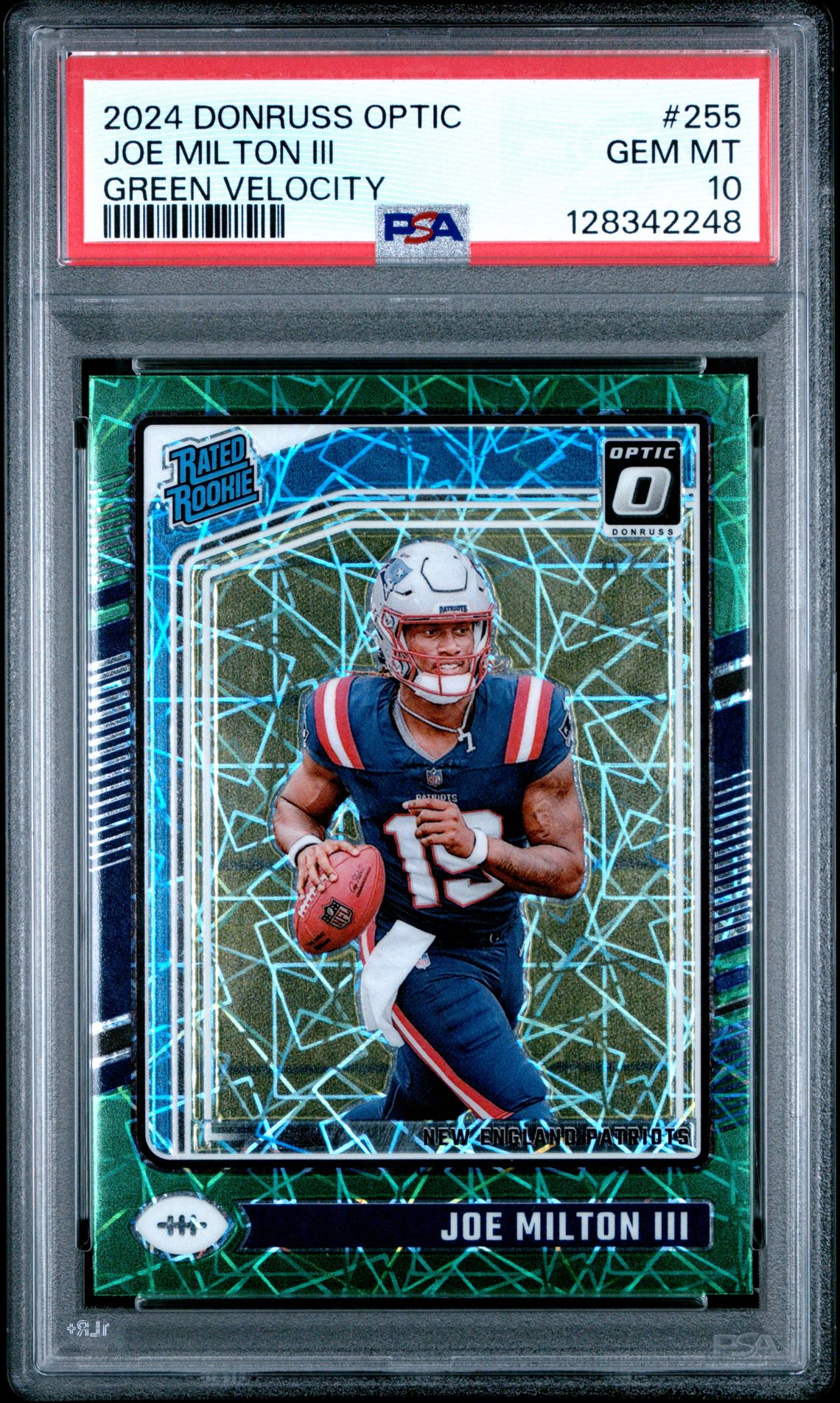 2024 Panini Donruss Optic Joe Milton Iii #255 (Green Velocity) Gem Mt 10 front