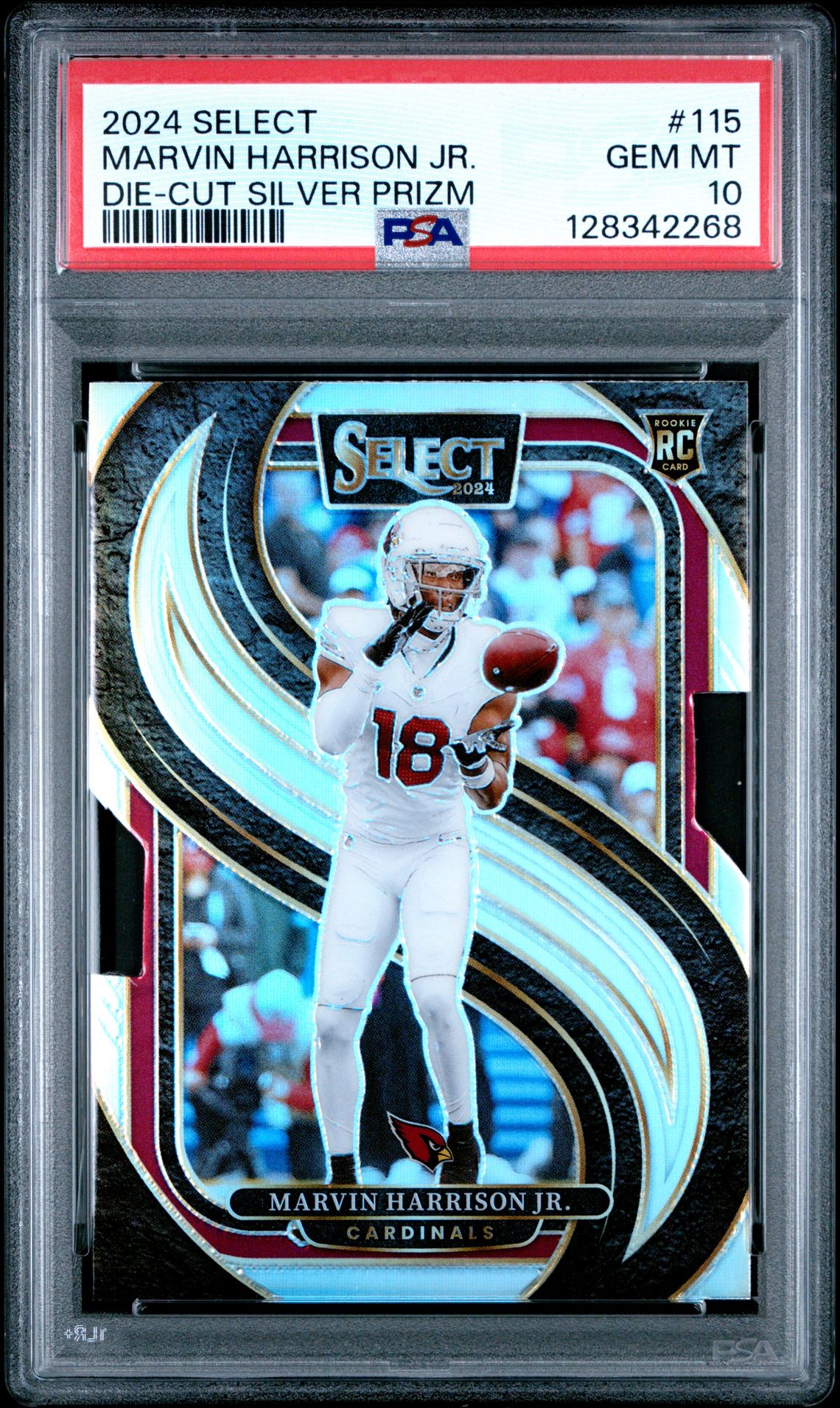 2024 Panini Select Marvin Harrison Jr. #115 (Die-Cut Silver Prizm) Gem Mt 10 front