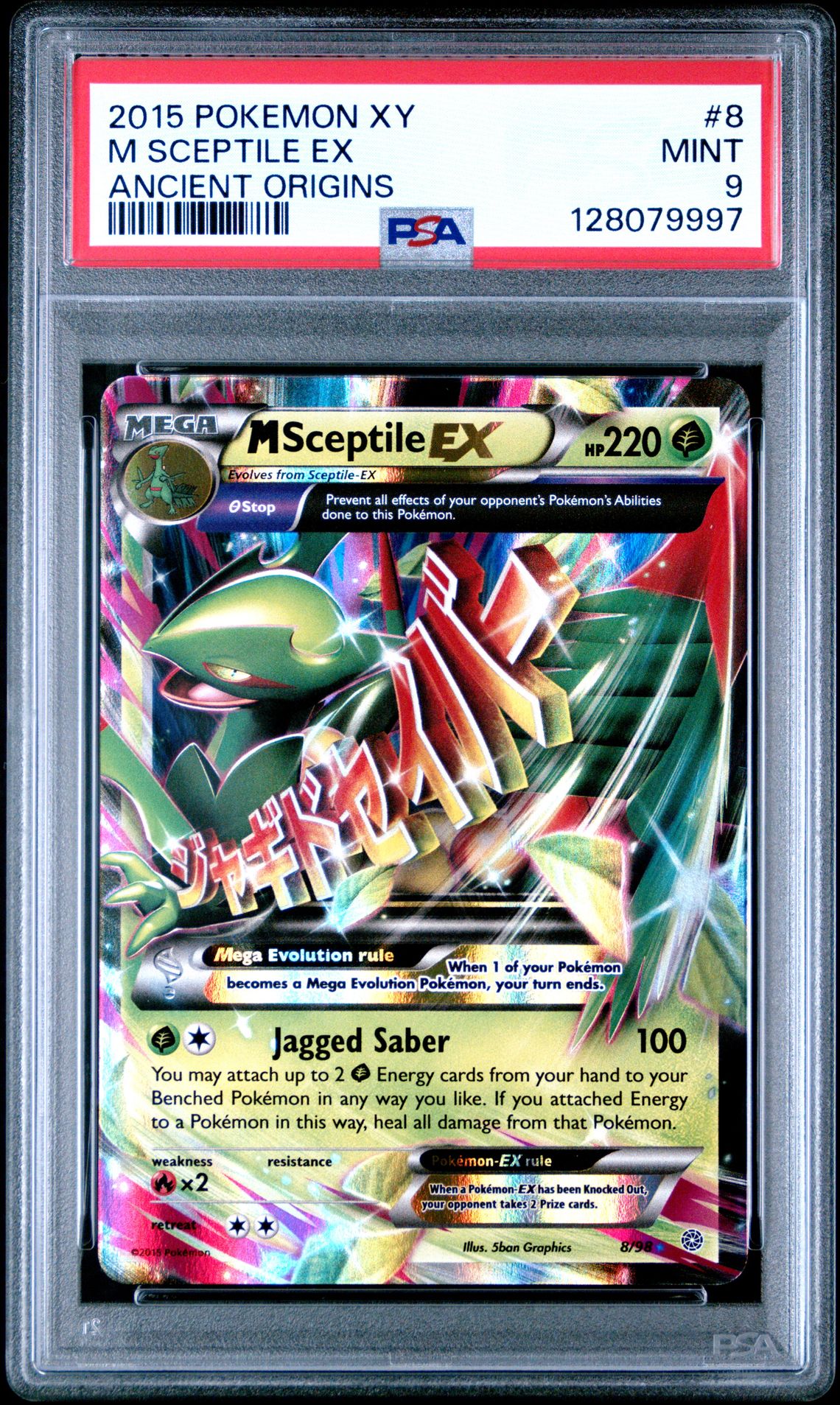 2015 Pokemon Xy Ancient Origins M Sceptile Ex #8 (Ancient Origins) Mint 9 front