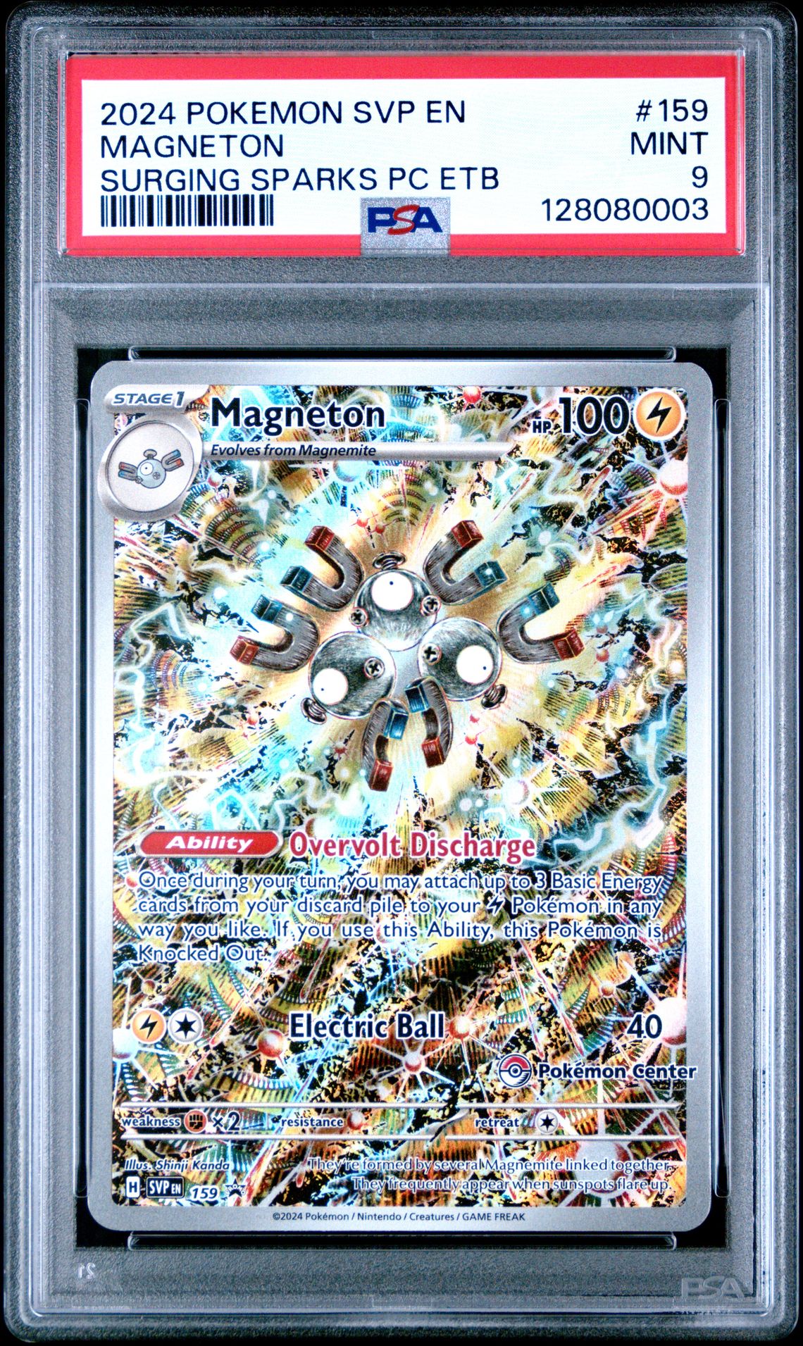 2024 Pokemon Svp En-Sv Black Star Promo Magneton #159 (Surging Sparks Pc Etb) Mint 9 front
