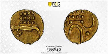 (1795-1850) Fanam Fr-1504, KM-10 MS62