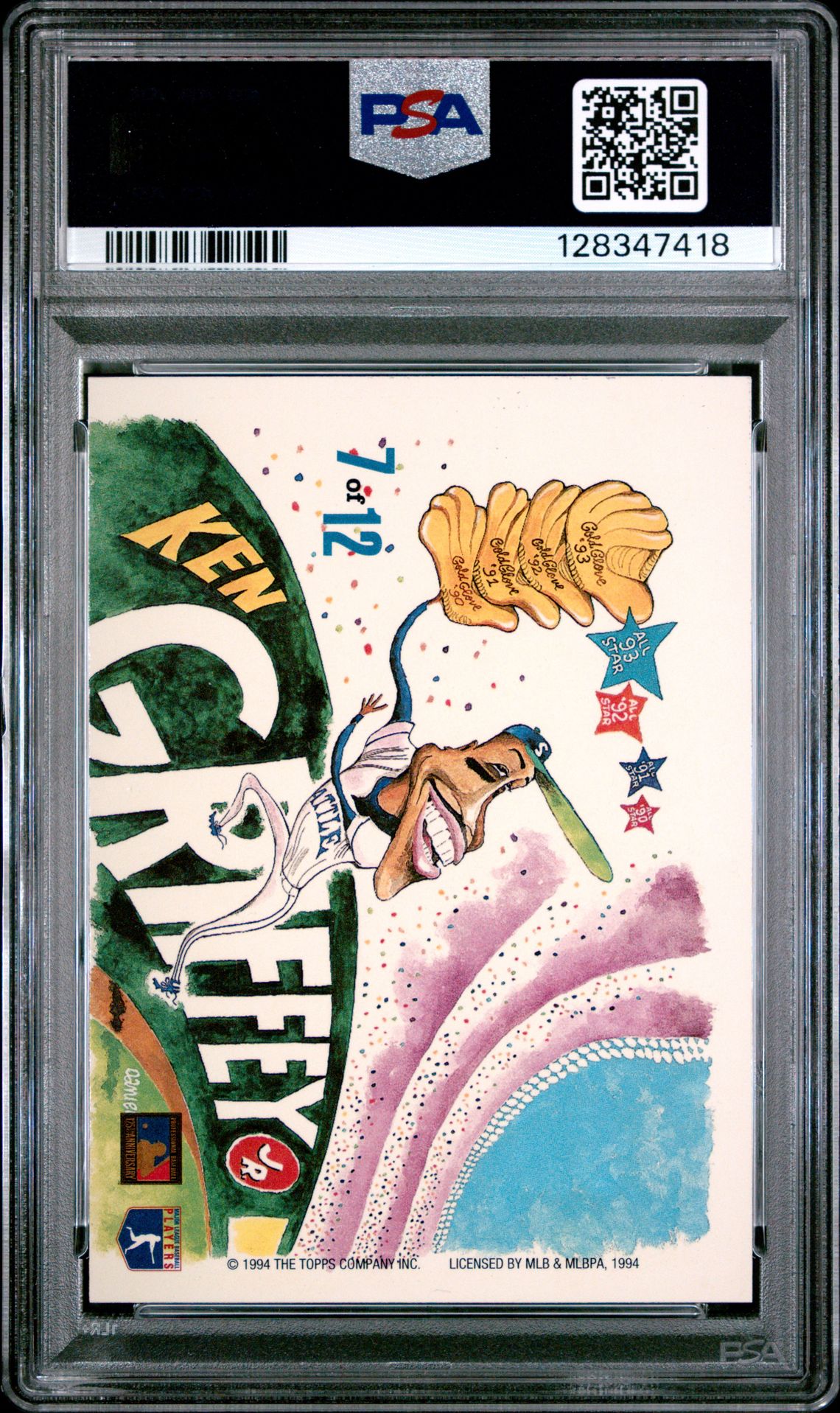 1994 Stadium Club Dugout Dirt Ken Griffey Jr. #7 (Dugout Dirt) Mint 9 back