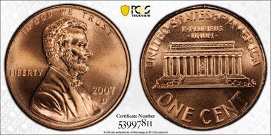 2007-D 1C Satin Finish SP67RD